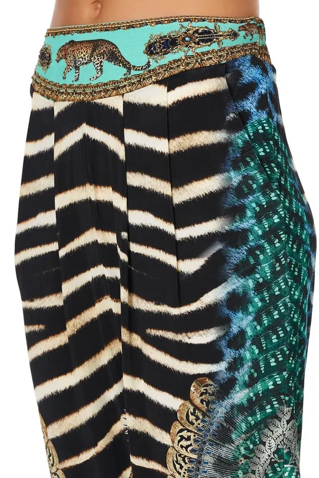 Women Extended Sizes Camilla Harem Pants With Front Pleats Animal Army