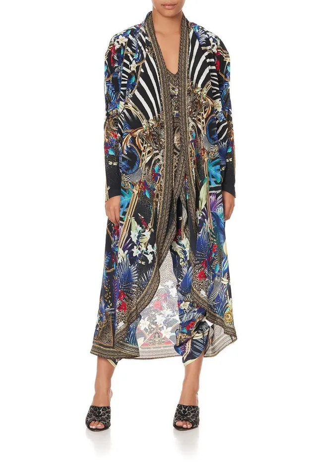Women Extended Sizes Camilla Long Casual Jacket With Pockets Rainbow Room