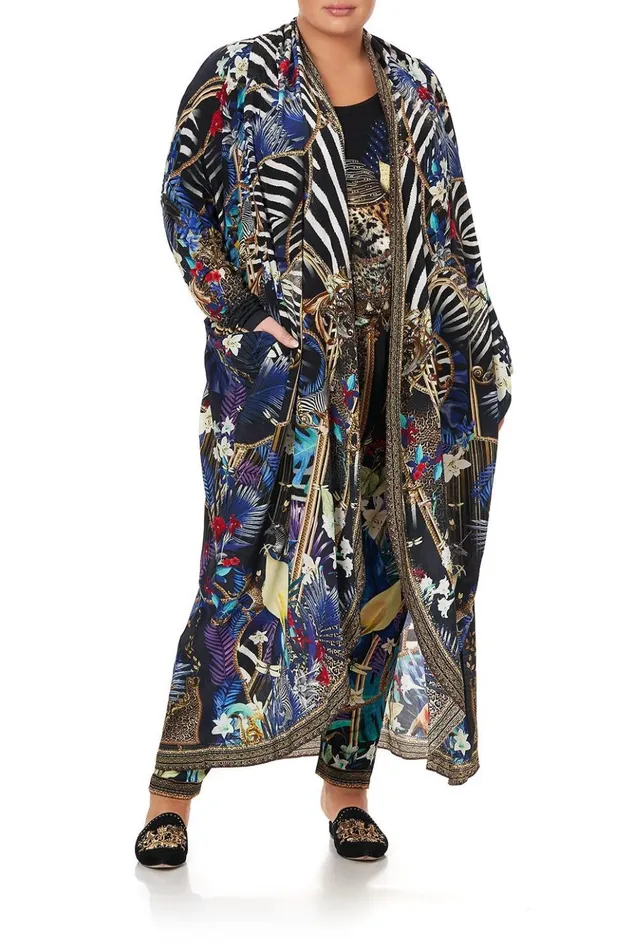 Women Extended Sizes Camilla Long Casual Jacket With Pockets Rainbow Room