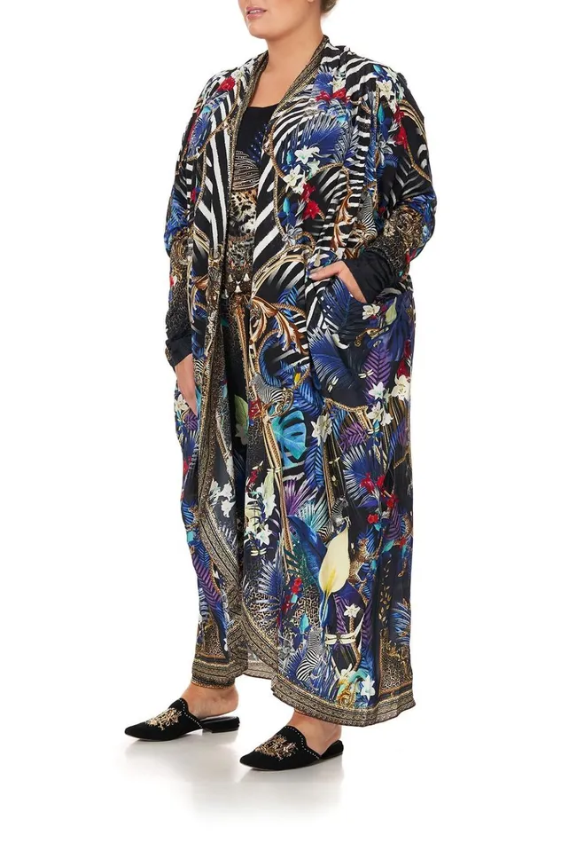 Women Extended Sizes Camilla Long Casual Jacket With Pockets Rainbow Room