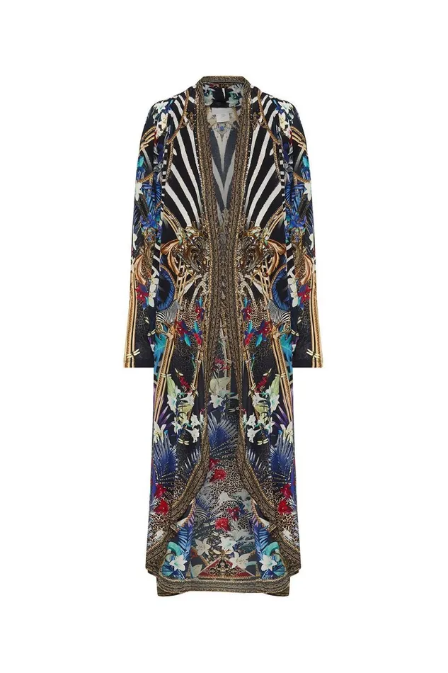 Women Extended Sizes Camilla Long Casual Jacket With Pockets Rainbow Room