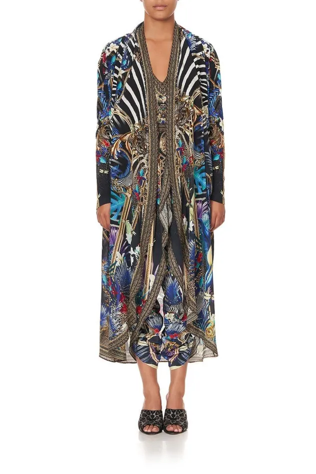Women Extended Sizes Camilla Long Casual Jacket With Pockets Rainbow Room