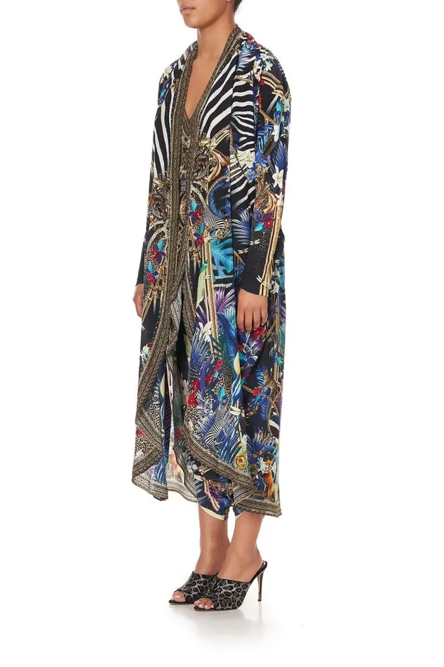 Women Extended Sizes Camilla Long Casual Jacket With Pockets Rainbow Room