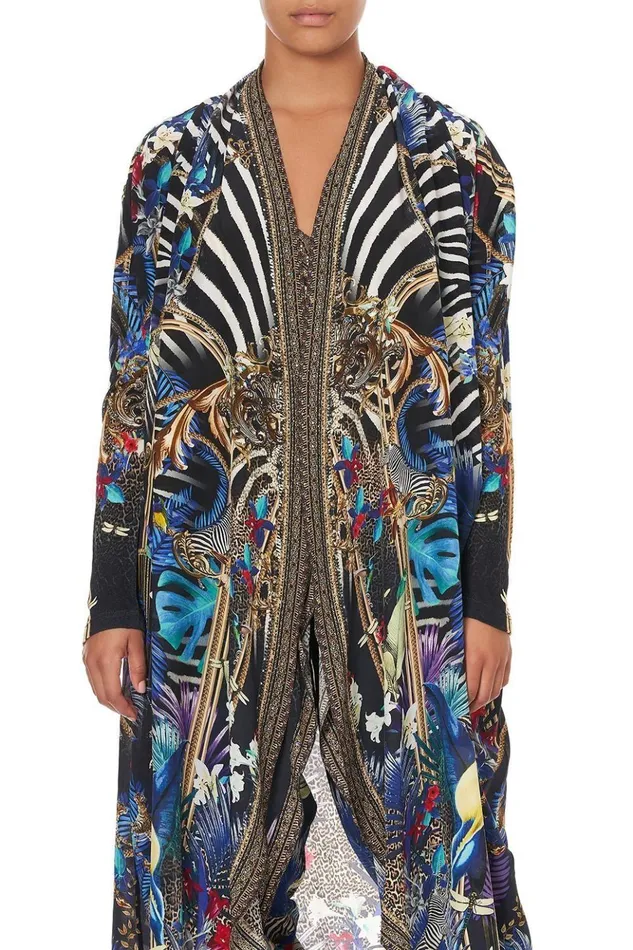Women Extended Sizes Camilla Long Casual Jacket With Pockets Rainbow Room
