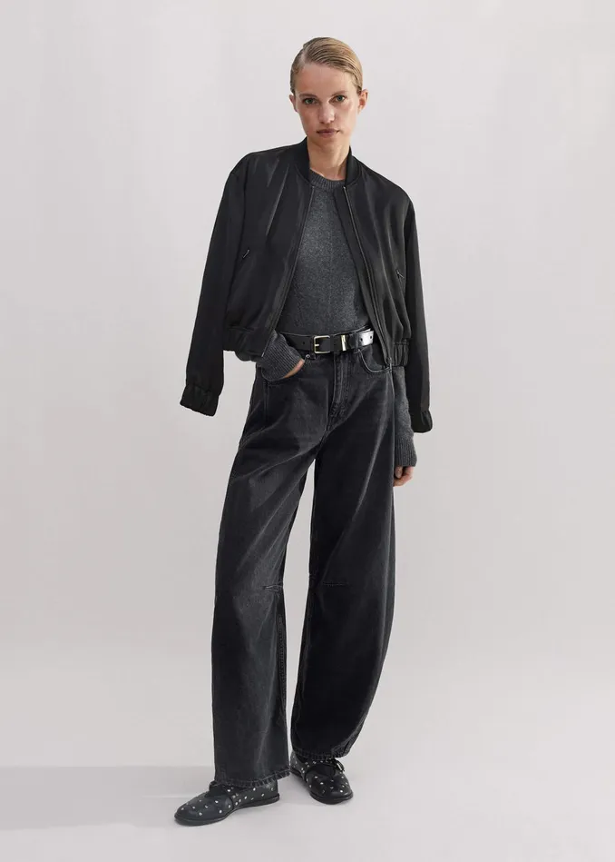 Women Extreme Tapered Jean Washed Black MEEM