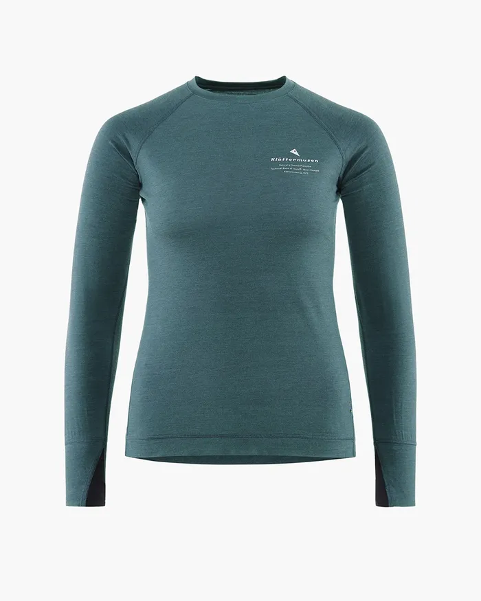 Women Fafne Baselayer Crewneck Dark Deep Sea Klttermusen Base Layers