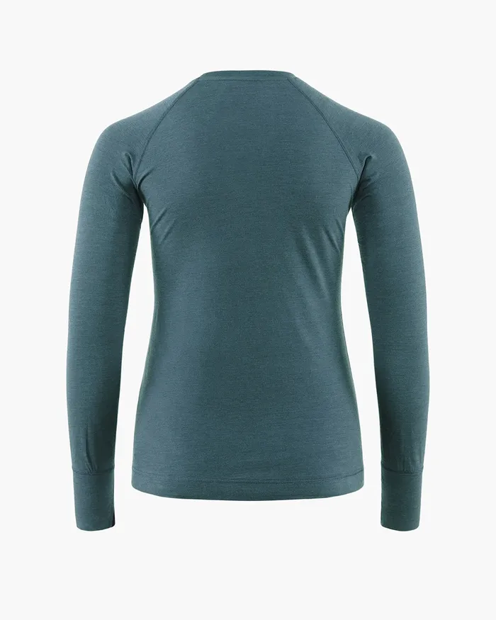 Women Fafne Baselayer Crewneck Dark Deep Sea Klttermusen Base Layers