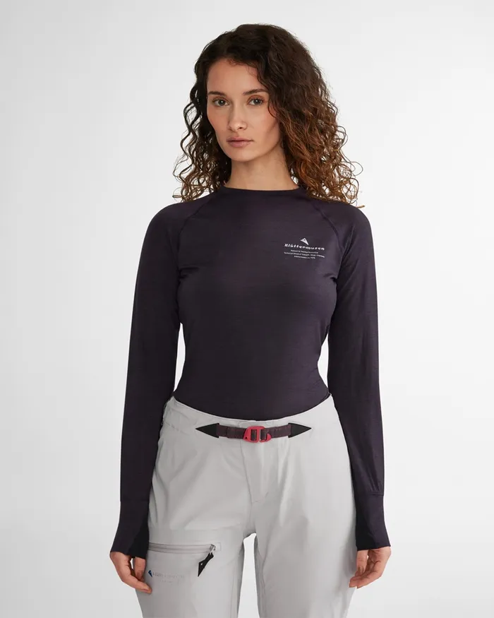 Women Fafne Baselayer Crewneck Dark Deep Sea Klttermusen Base Layers