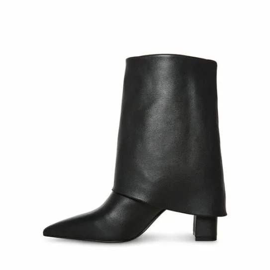 Women FALLON BLACK LEATHER Black Leather Steve Madden Boots and Booties Women FALLON BLACK LEATHER Black Leather Steve Madden Boots and Booties