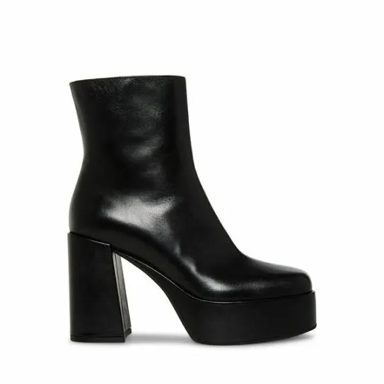 Women FIA BLACK LEATHER Black Leather Steve Madden Boots and Booties
