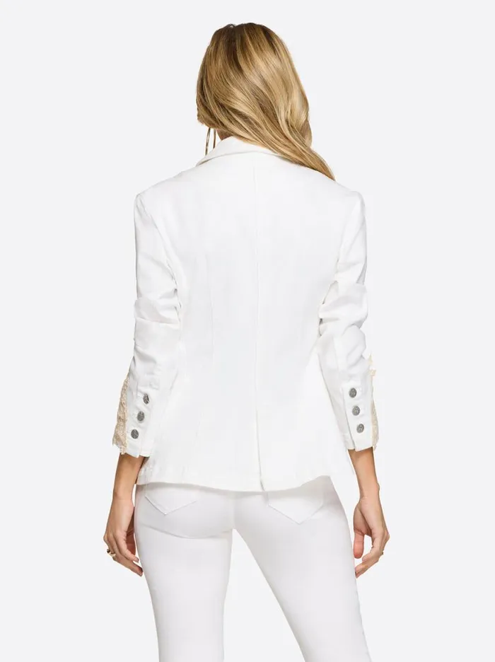 Women Fitted Blazer In White Jessica Simpson Denim