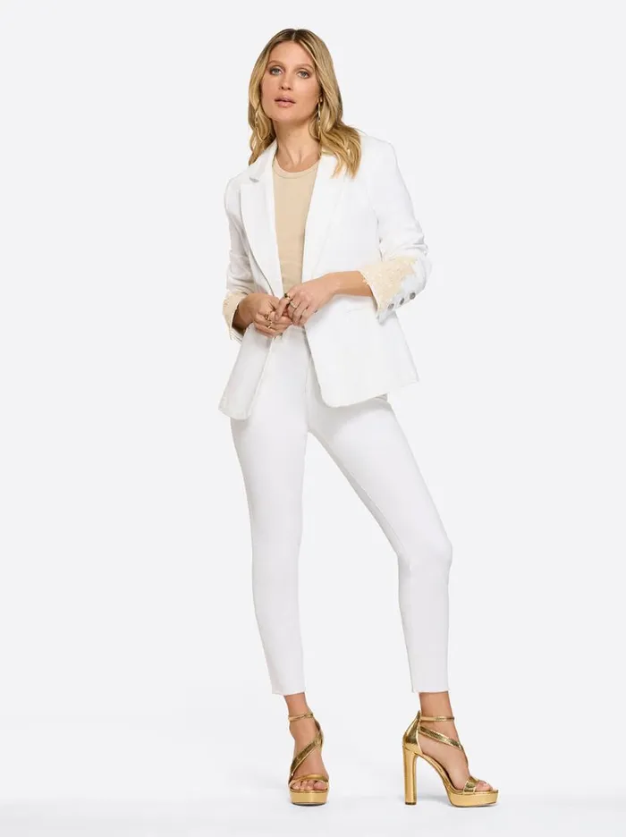 Women Fitted Blazer In White Jessica Simpson Denim