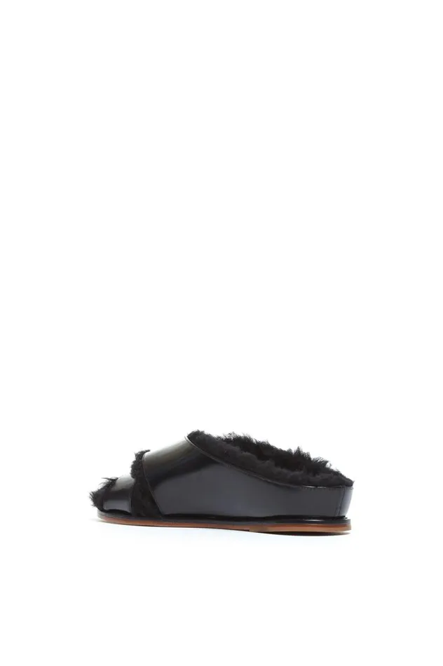 Women Flats Gabriela Hearst Ellington Slide With Wool Fur