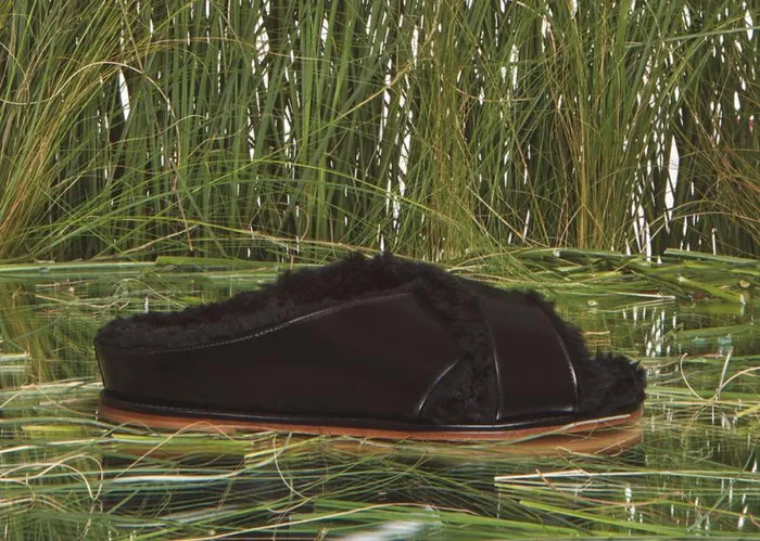 Women Flats Gabriela Hearst Ellington Slide With Wool Fur