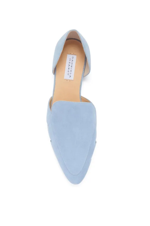 Women Flats Gabriela Hearst Rory Flat Shoe In Stone Blue Suede