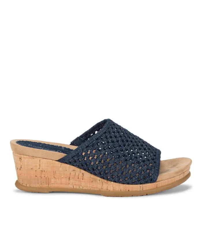 Women Flossey Wedge Slide Sandal Dark Denim Baretraps Slides and Slip On Sandals