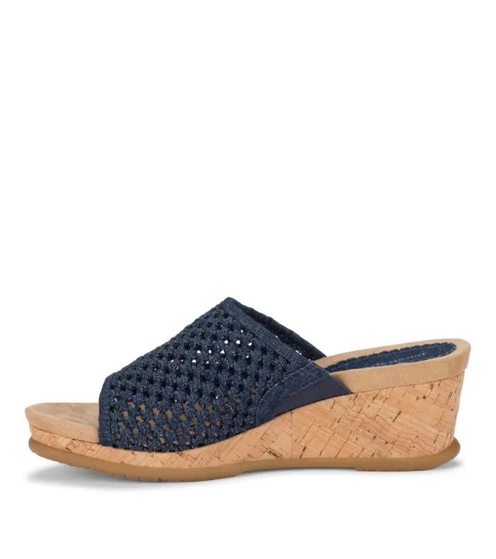 Women Flossey Wedge Slide Sandal Dark Denim Baretraps Slides and Slip On Sandals