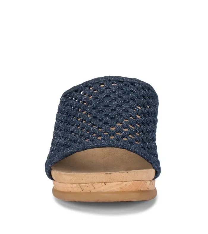 Women Flossey Wedge Slide Sandal Dark Denim Baretraps Slides and Slip On Sandals