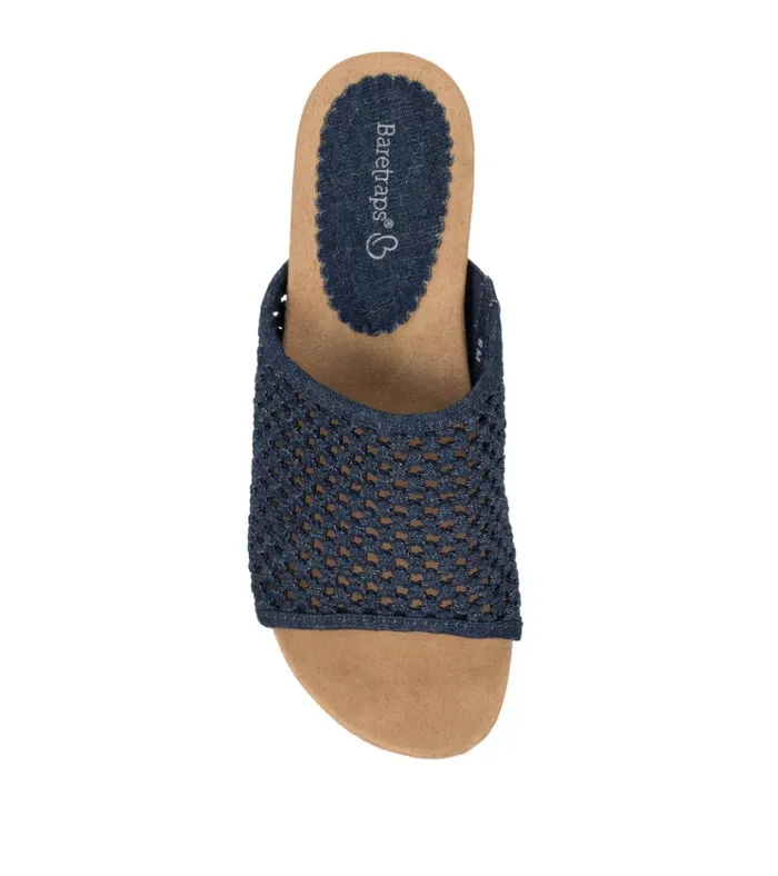 Women Flossey Wedge Slide Sandal Dark Denim Baretraps Slides and Slip On Sandals