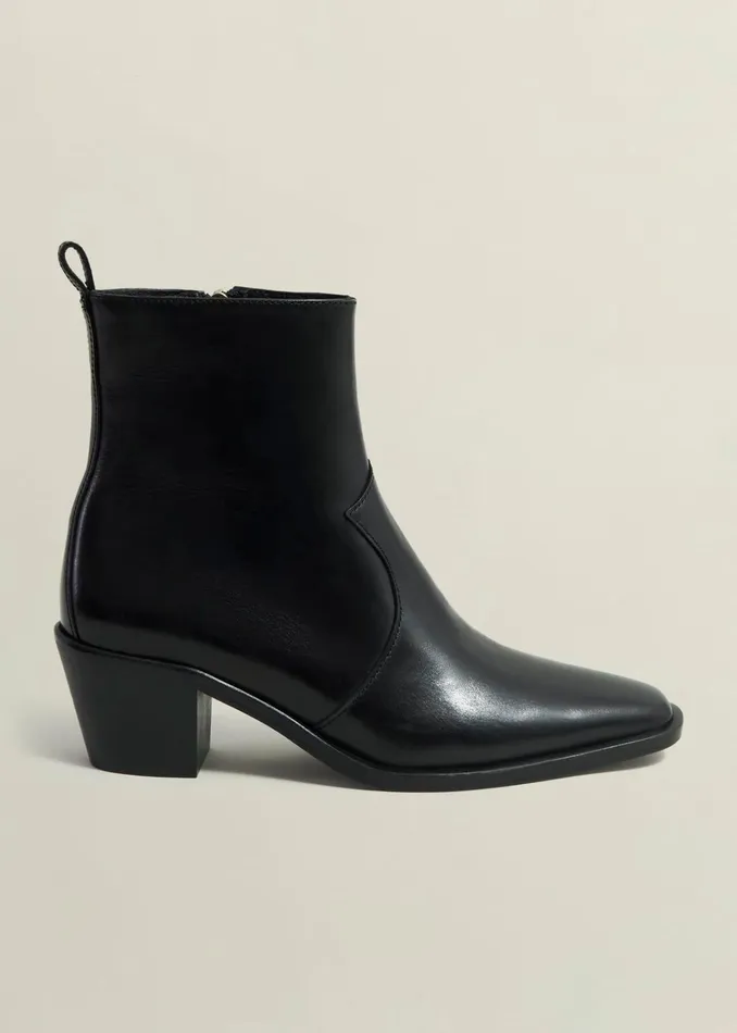 Women Frankie Leather Western Boots Black Hobbs Boots