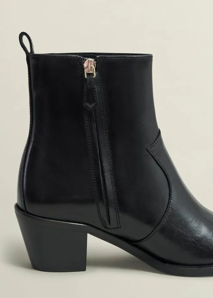 Women Frankie Leather Western Boots Black Hobbs Boots