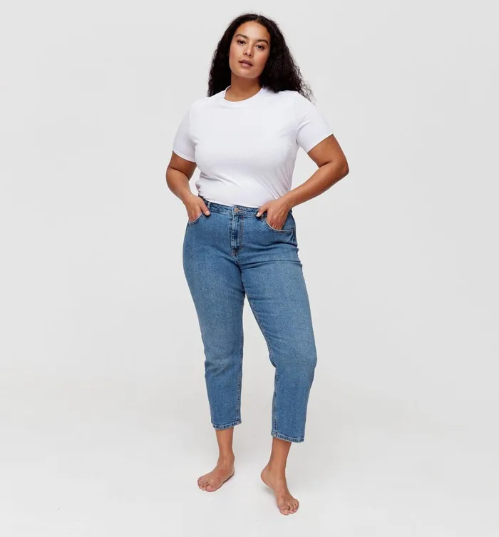 Women Gaston Cropped Slim Jeans 8211 Medium Denim Promod Jeans