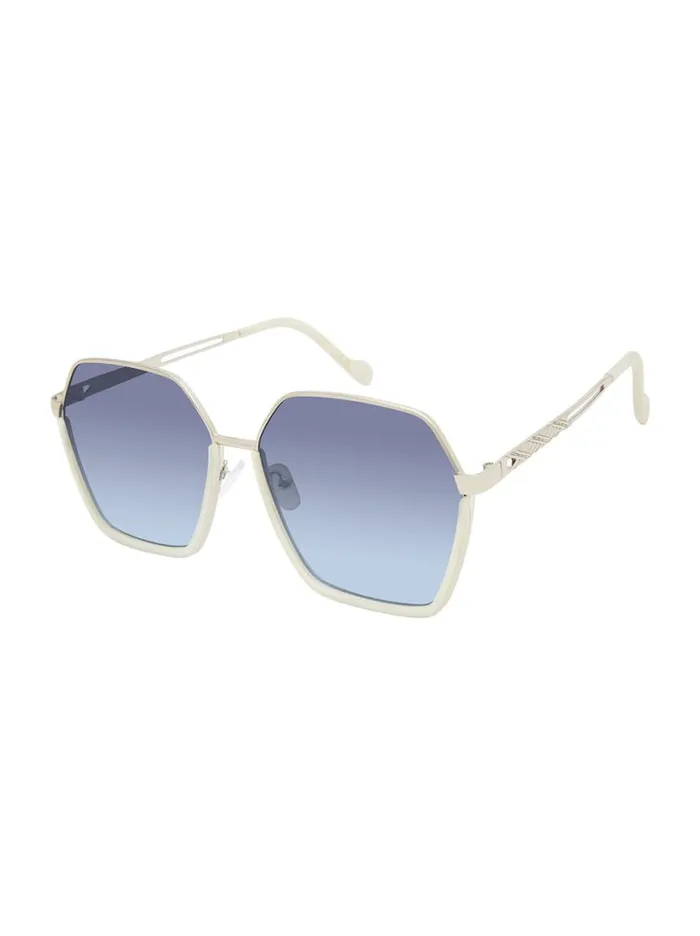 Women Geometric Metal Sunglasses In Silver Jessica Simpson Sunglasses