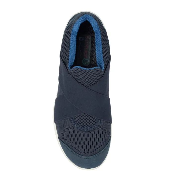 Women Gerri Casual Slip On Sneaker Navy Blue Baretraps Flats and Loafers