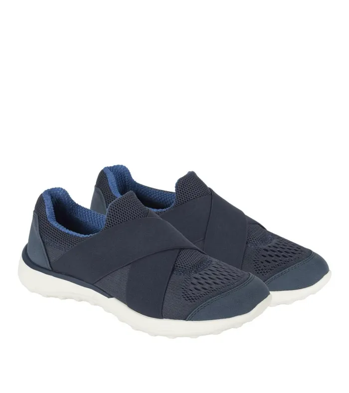 Women Gerri Casual Slip On Sneaker Navy Blue Baretraps Flats and Loafers