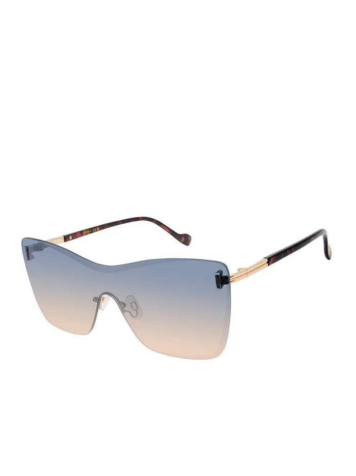 Women Glamorous Frameless Shield Sunglasses In Gold and Tortoise Jessica Simpson Sunglasses