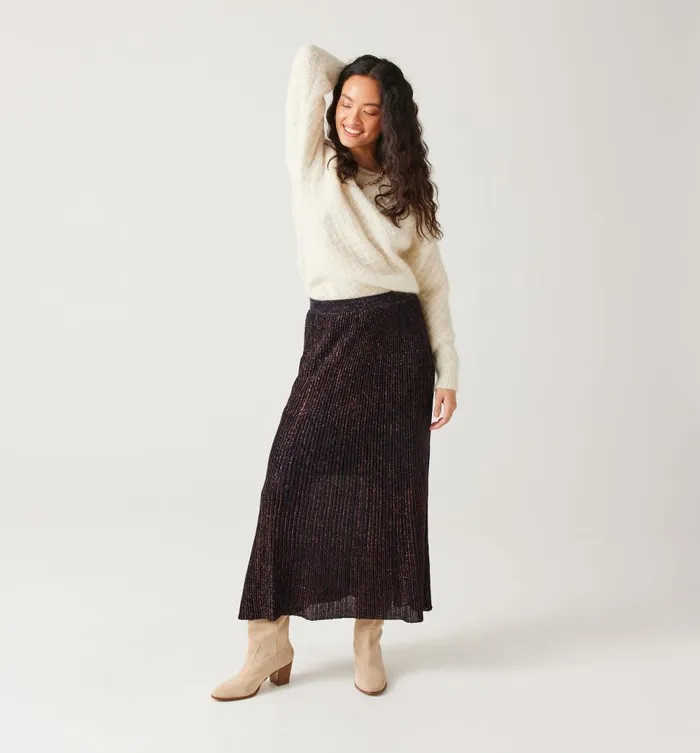 Women Glitzy Knit Skirt 8211 Copper Promod Skirts