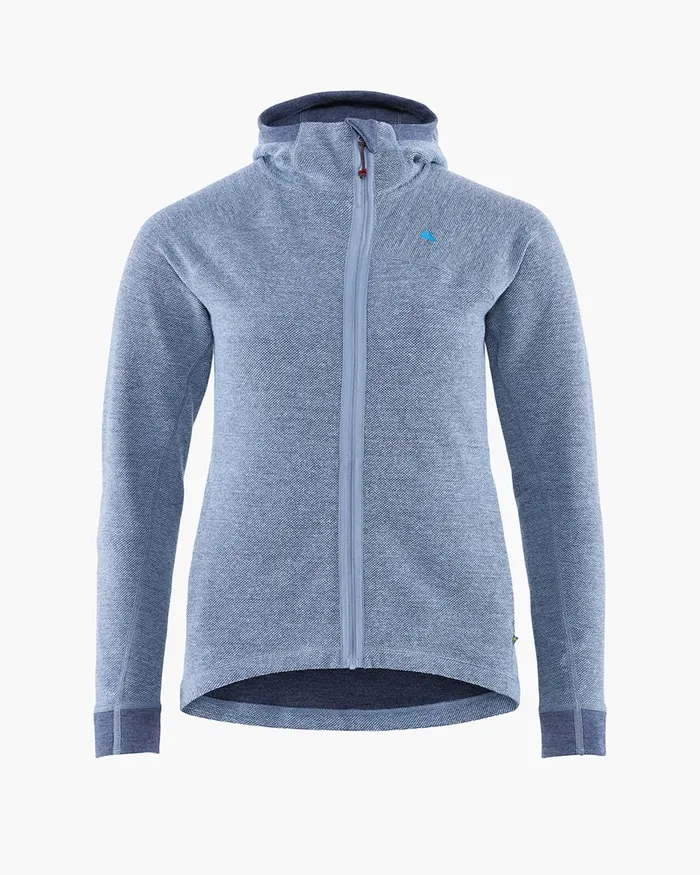 Women Hdur Hooded Zip Faded Blue Klttermusen Fleeces and Sweaters