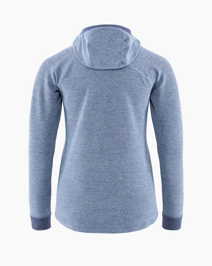 Women Hdur Hooded Zip Faded Blue Klttermusen Fleeces and Sweaters
