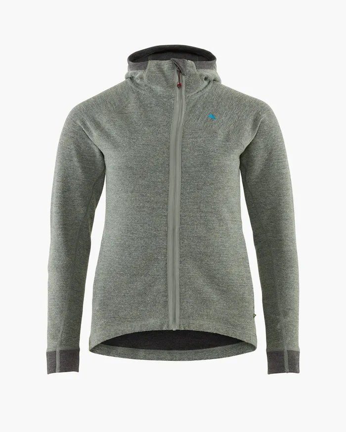 Women Hdur Hooded Zip Swamp Green Klttermusen Fleeces and Sweaters