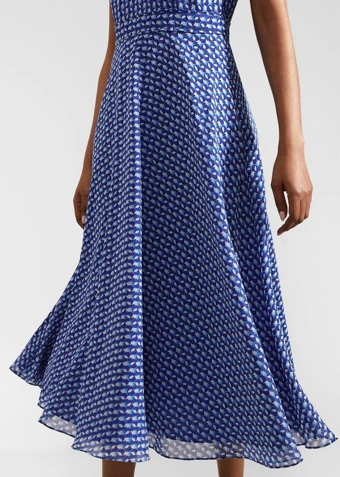 Women Hailey Midi Dress Blue Multi Hobbs Dresses and Jumpsuits