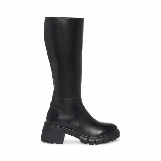Women HARTH BLACK LEATHER Black Leather Steve Madden Boots and Booties