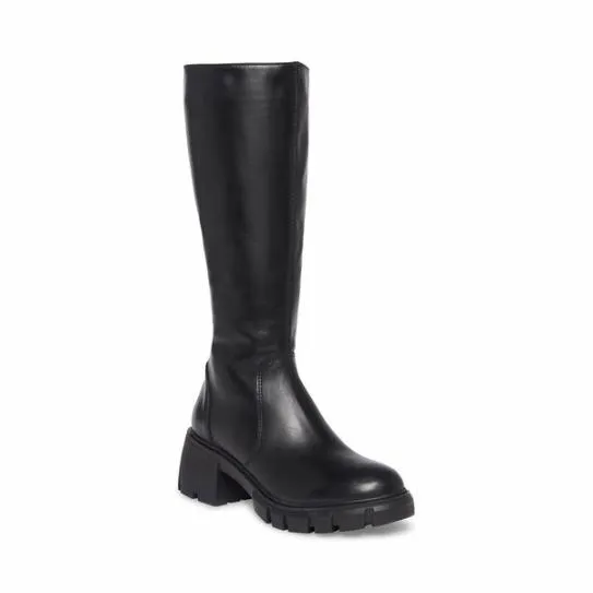 Women HARTH BLACK LEATHER Black Leather Steve Madden Boots and Booties Women HARTH BLACK LEATHER Black Leather Steve Madden Boots and Booties