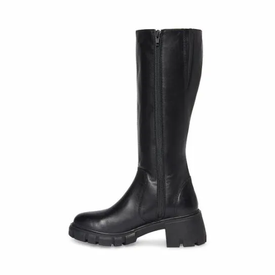 Women HARTH BLACK LEATHER Black Leather Steve Madden Boots and Booties Women HARTH BLACK LEATHER Black Leather Steve Madden Boots and Booties