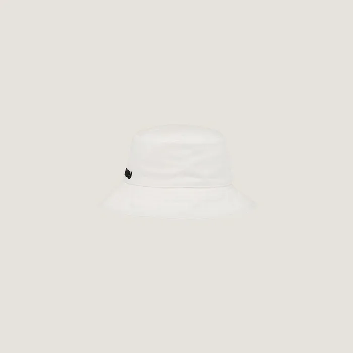 Women Hats And Gloves Miu Miu Drill Bucket Hat Whiteblack