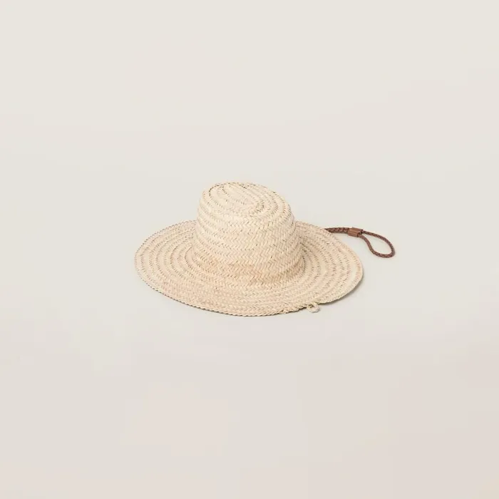 Women Hats And Gloves Miu Miu Palmetto Hat Beigecognac Women Hats And Gloves Miu Miu Palmetto Hat Beigecognac
