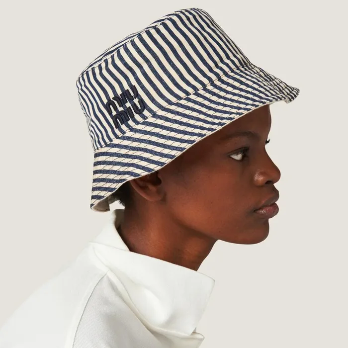 Women Hats And Gloves Miu Miu Reversible Hat With Pouch Beigebaltic Blue Women Hats And Gloves Miu Miu Reversible Hat With Pouch Beigebaltic Blue