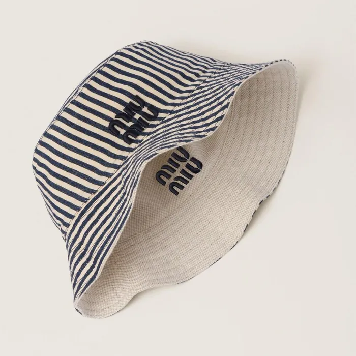 Women Hats And Gloves Miu Miu Reversible Hat With Pouch Beigebaltic Blue Women Hats And Gloves Miu Miu Reversible Hat With Pouch Beigebaltic Blue