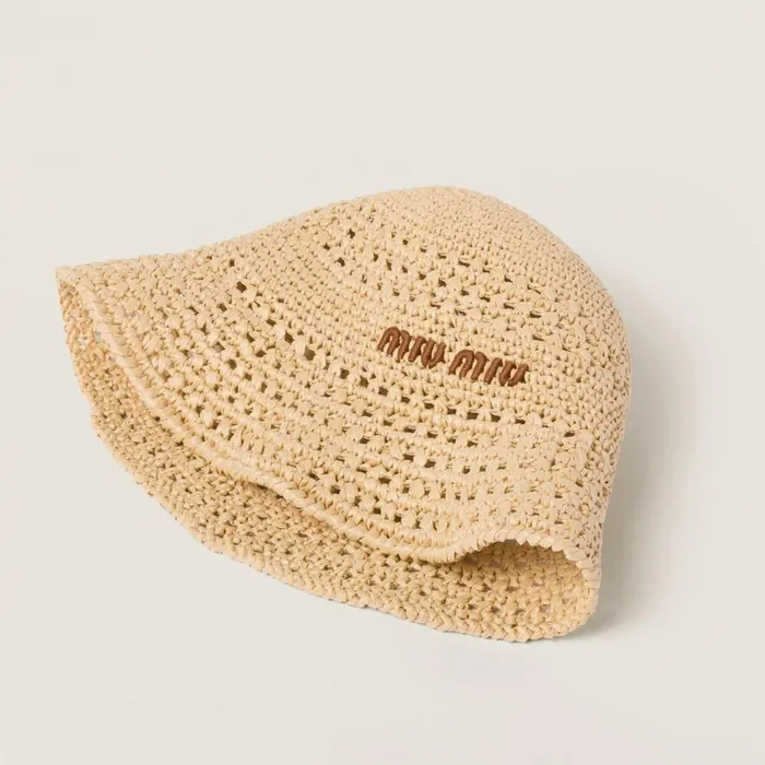 Women Hats And Gloves Miu Miu Woven Fabric Hat Beigecognac Women Hats And Gloves Miu Miu Woven Fabric Hat Beigecognac