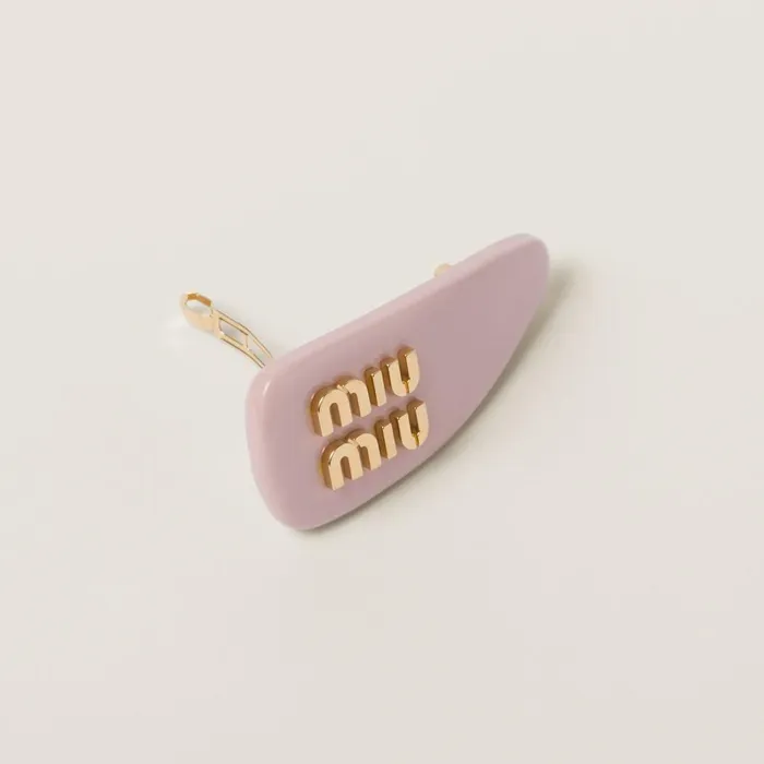 Women Headbands And Hair Accessories Miu Miu Patent Leather Hair Clip Alabaster Pink Women Headbands And Hair Accessories Miu Miu Patent Leather Hair Clip Alabaster Pink
