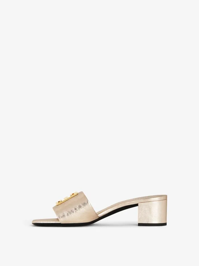 Women Heels Givenchy 4G Mules In 4G Lurex Embroidery Dusty Golden Women Heels Givenchy 4G Mules In 4G Lurex Embroidery Dusty Golden