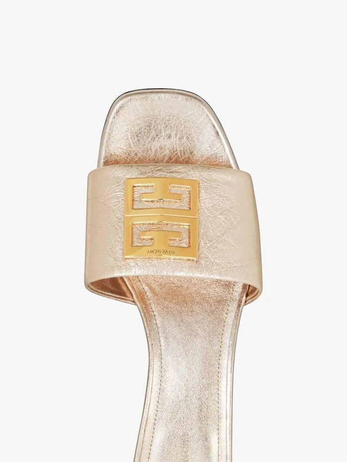 Women Heels Givenchy 4G Mules In 4G Lurex Embroidery Dusty Golden Women Heels Givenchy 4G Mules In 4G Lurex Embroidery Dusty Golden