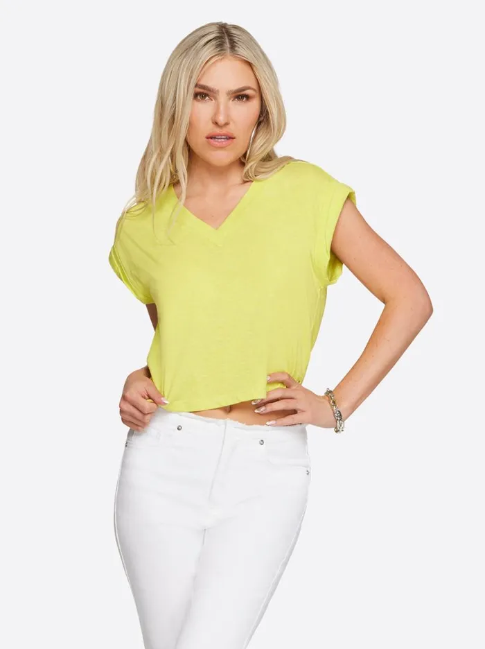 Women Hester Crop Tee In Limeade Jessica Simpson Tops and Tees