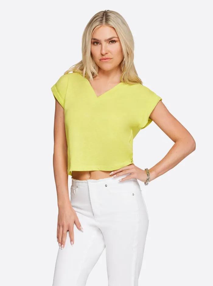 Women Hester Crop Tee In Limeade Jessica Simpson Tops and Tees