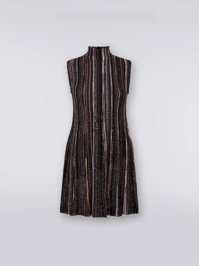 Women HighNeck Viscose Blend Mini Dress With Sequins Multicoloured Missoni Dresses