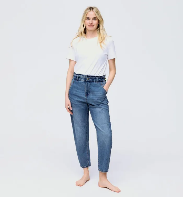 Women HighWaist Balloon Jeans 8211 Rinse Denim Promod Jeans